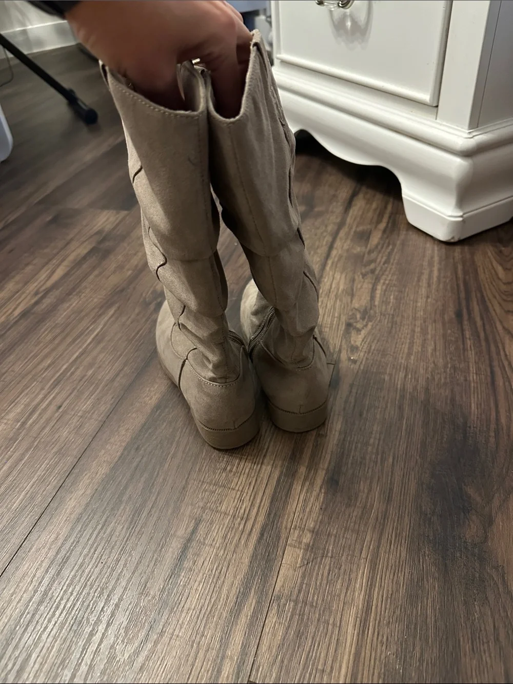Crown Vintage Kids Slouchy Knee Boots - Taupe